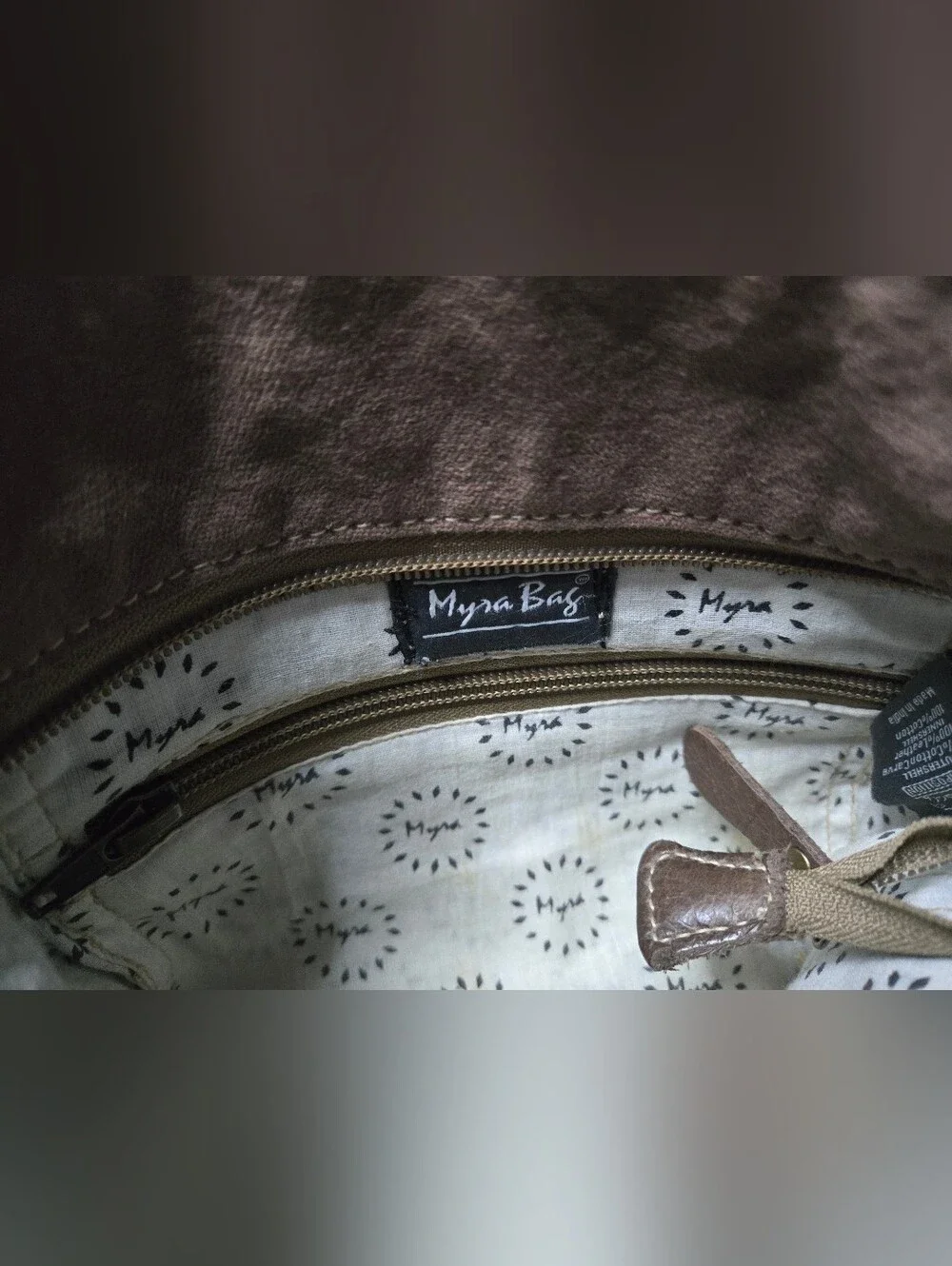 Myra Bag Verdant Upcycled Canvas & Cowhide Leather  Boho Mandala Crossbody